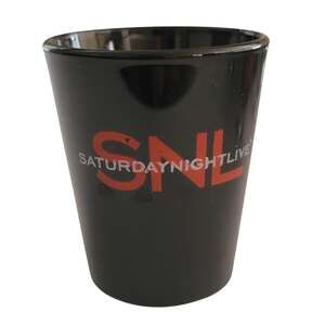 Saturday Night Live Black Small Shot Glass Live From New York Ceramic Decorated